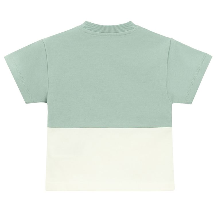 Cool Club, Tricou pentru baieti, verde-alb, imprimeu Mickey Mouse