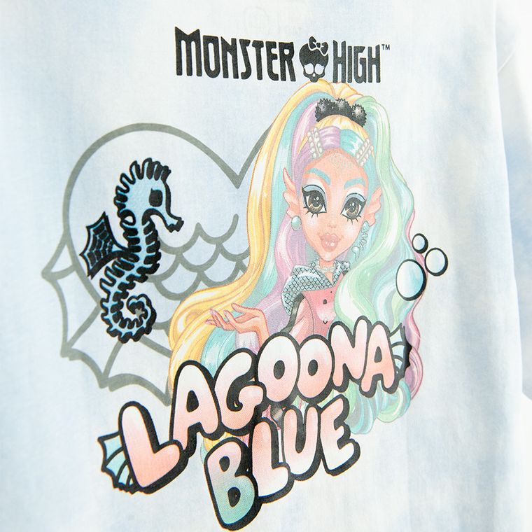 Cool Club, Tricou pentru fete, alb, imprimeu Monster High