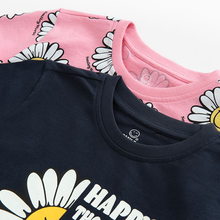 Cool Club, Tricou pentru fete, mix, imprimeu SmileyWorld, set, 2 buc.