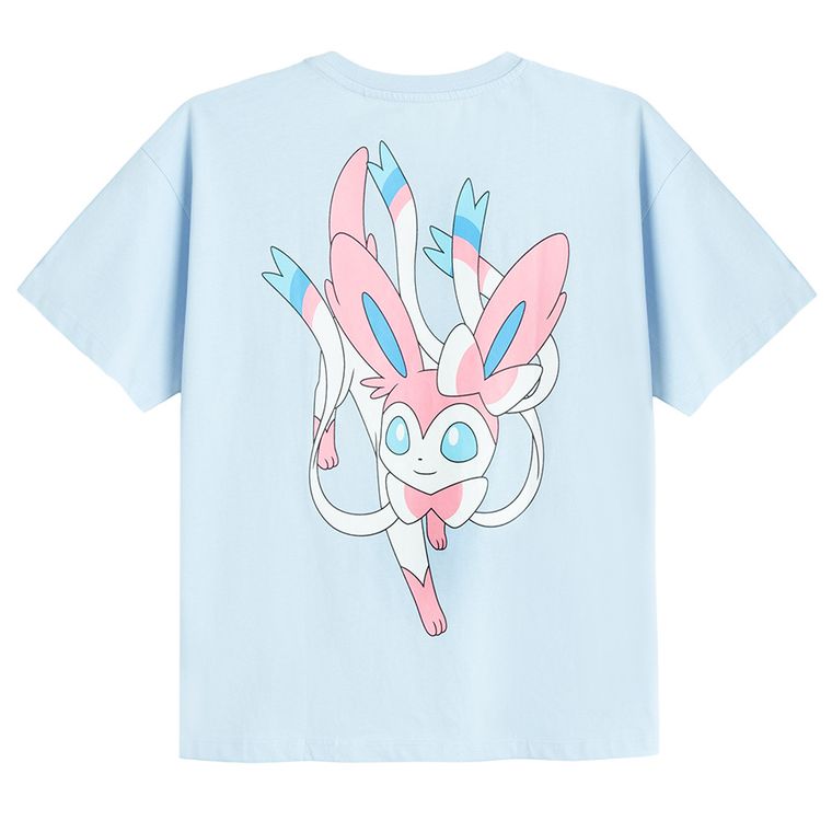Cool Club, Tricou pentru fete, oversize, albastru, imprimeu Pokemon