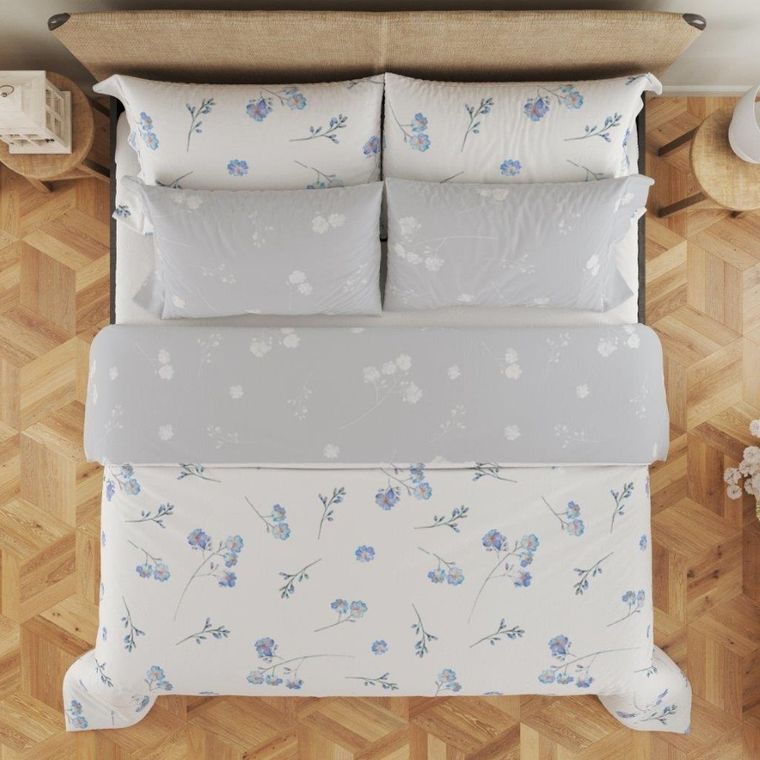 Cottage Home, Flori, set lenjerie de pat single, 140-200 cm