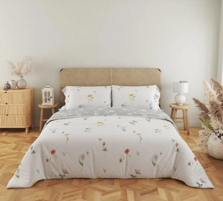 Cottage Home, Maci si musetel, set lenjerie de pat, 3 piese, 140-200 cm