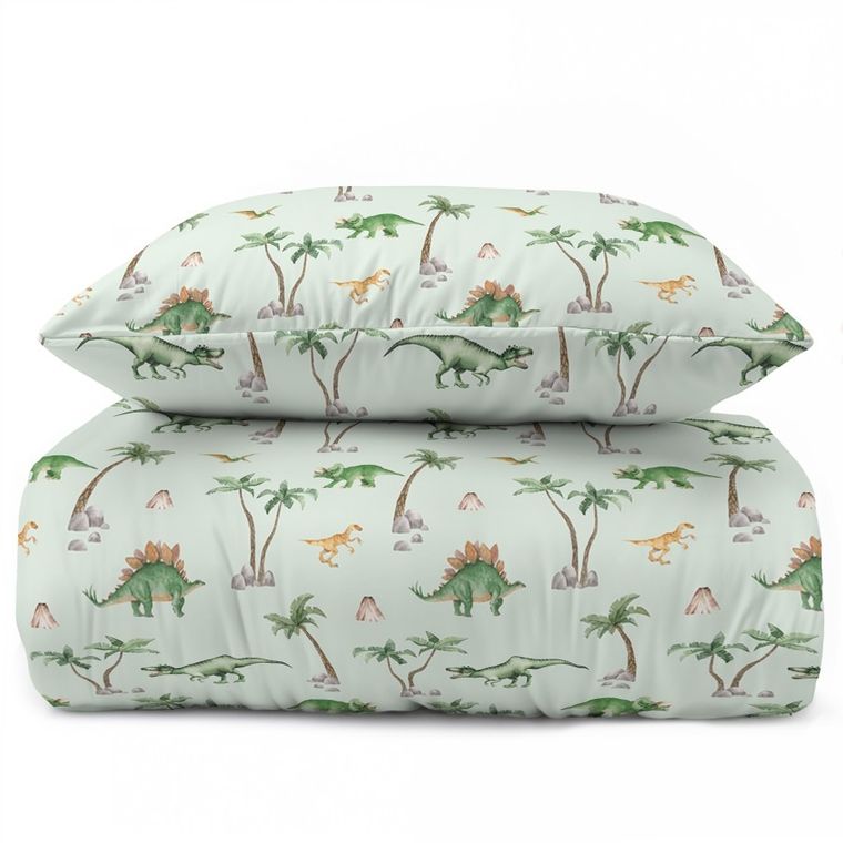 Dinozauri, set lenjerie de pat single, 140-200 cm