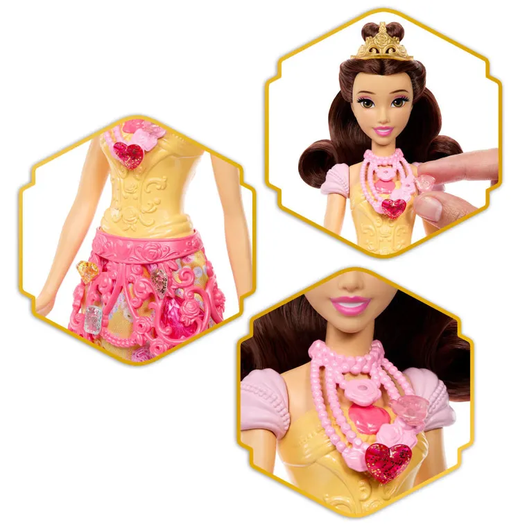 Disney Princess, Jewel Reveal, papusa printesa Bella cu accesorii