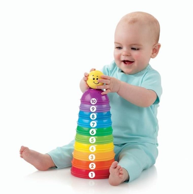 Fisher-Price, Stack & Roll Cups, piramida, jucarie educativa