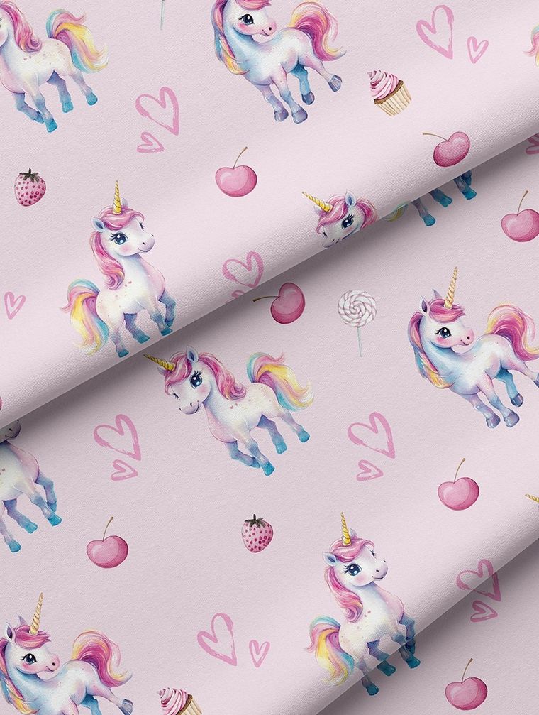 Fluo, set de lenjerie de pat pentru tineri, 140-200 cm + 70-80 cm, Unicorn
