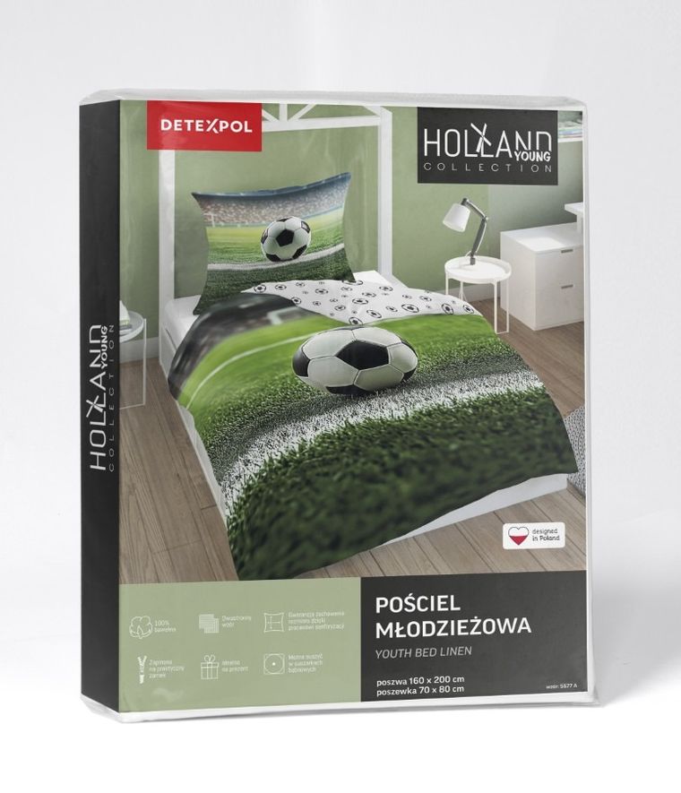 Fotbal, set lenjerie de pat single, 140-200 cm