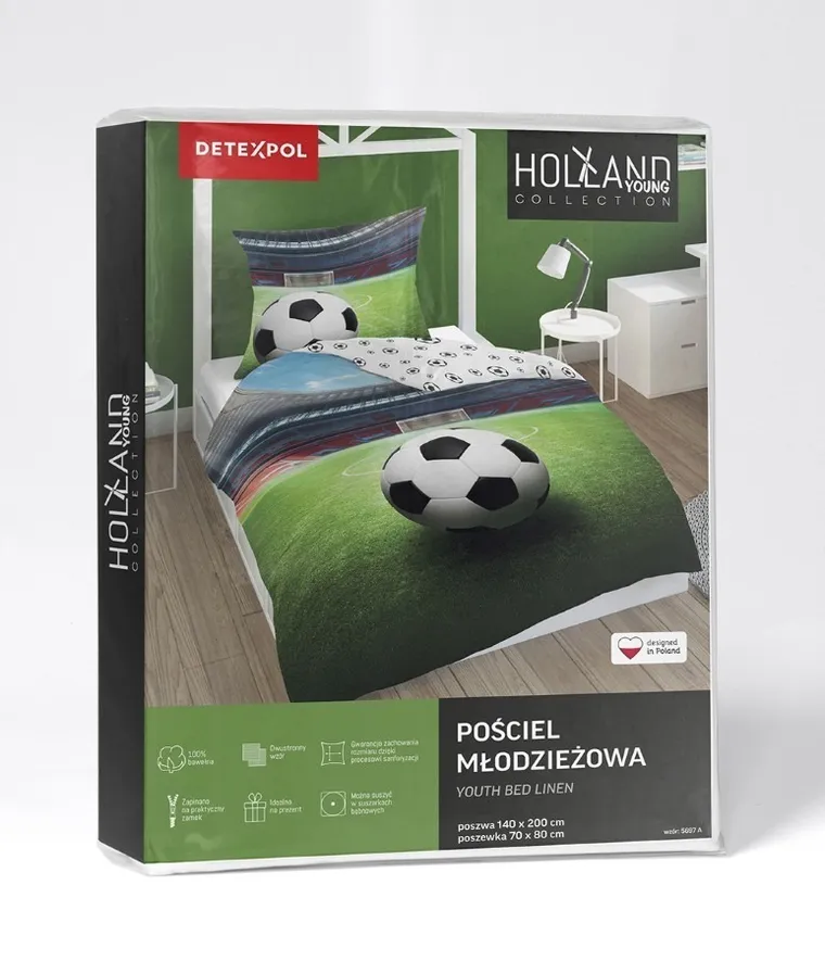 Fotbal, set lenjerie de pat single, 160-200 cm