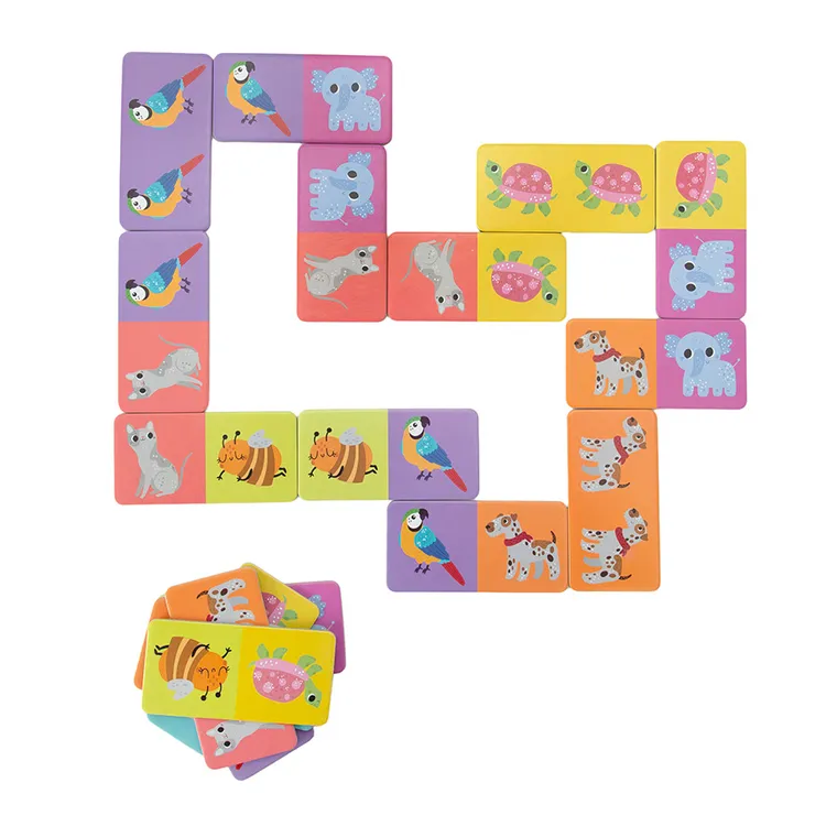 Funny Gamers, Animal, set 4 in 1, puzzle + memory + domino + cartonase, 124 elemente