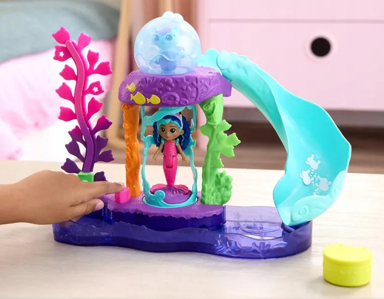 Gabby's Dollhouse Movie, MerCat's Colorful Kitty Aquarium, set de joaca cu 2 figurine