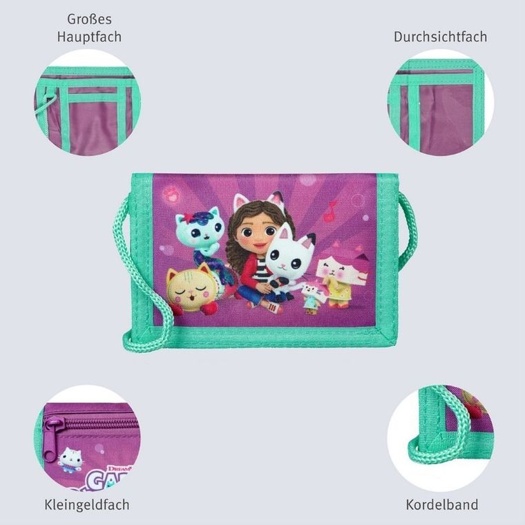 Gabby's Dollhouse, portofel cu inchidere Velcro