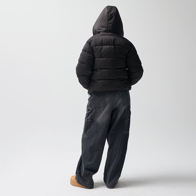 Geaca neagra calduroasa cu gluga NOWEAR