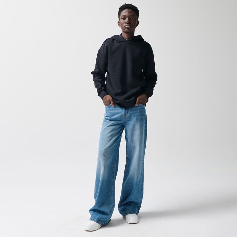 Hanorac basic negru oversize NOWEAR