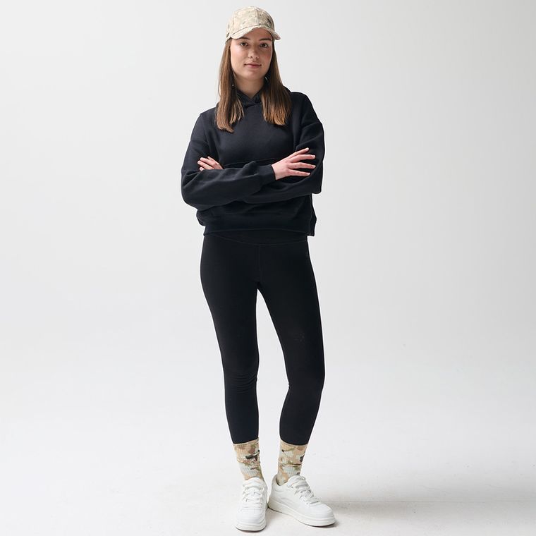 Hanorac negru cu croiala cropp boxy NOWEAR