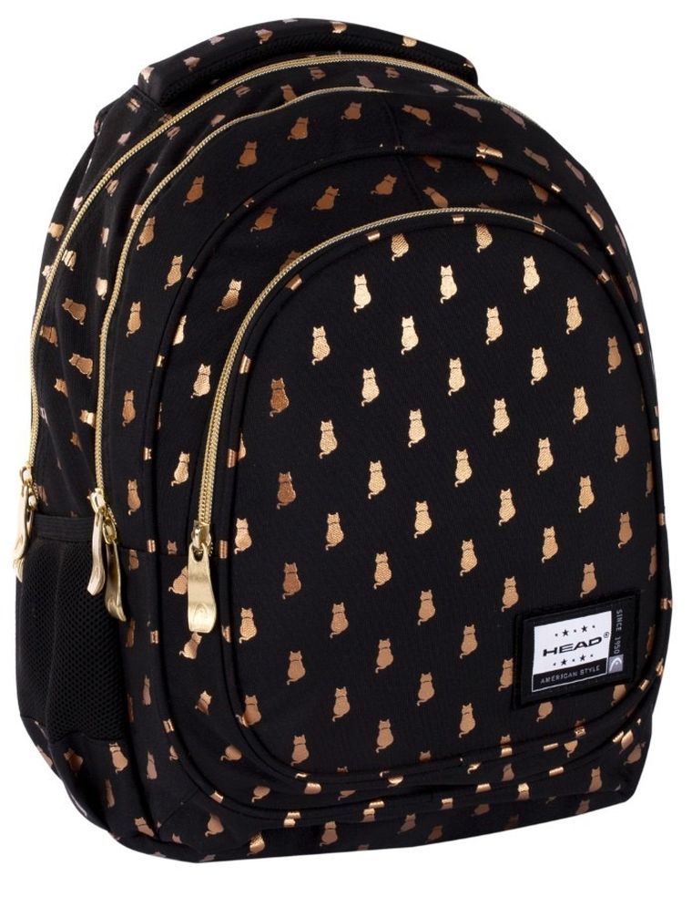 Head, rucsac pentru scoala cu 3 compartimente, Golden Kitty