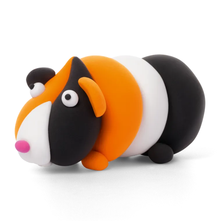 Hey Clay, Fluffy Pets, set creativ, 15 cutii de plastilina