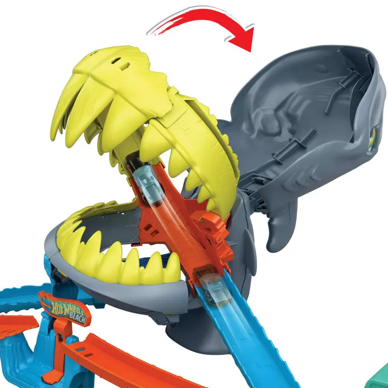 Hot Wheels City, Shark Chomp Beach, set de joaca cu masina