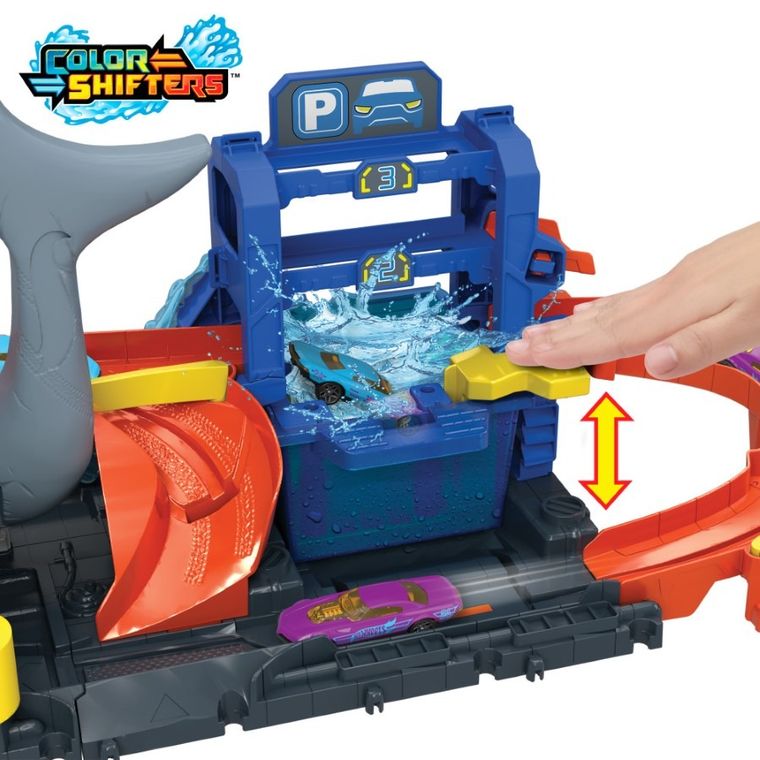 Hot Wheels City, Ultra Shark Car Wash, set de joaca