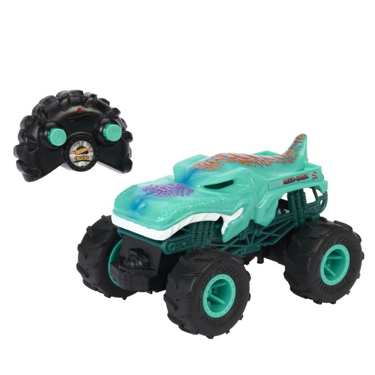 Hot Wheels, Monster Trucks RC, Mega Wrex, masina cu telecomanda, scara 1:24