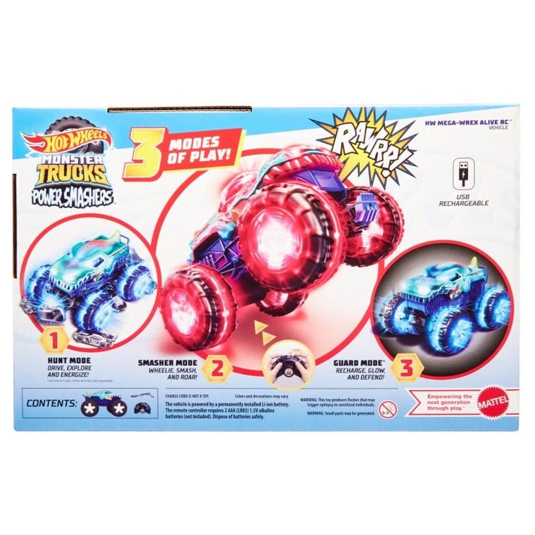 Hot Wheels, Monster Trucks, Wrex Alive, masina cu telecomanda, scara 1:15