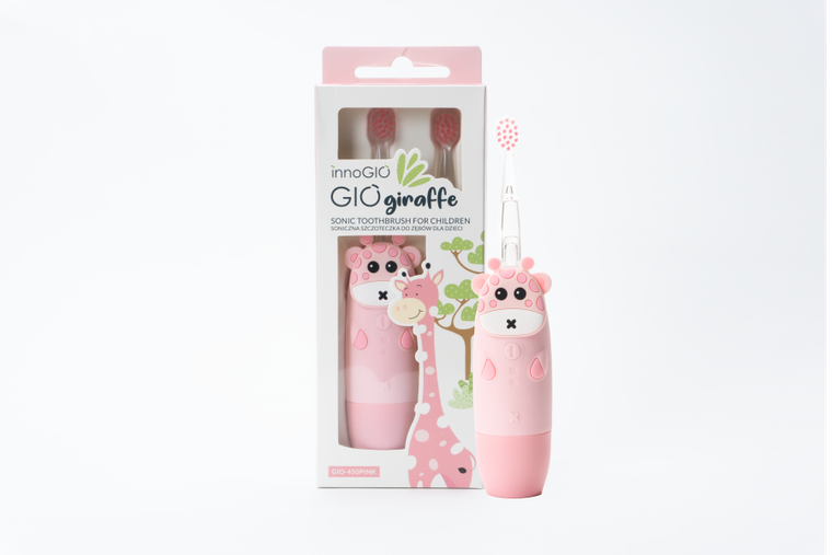 InnoGIO, GIOgiraffe, periuta de dinti sonica pentru copii, roz
