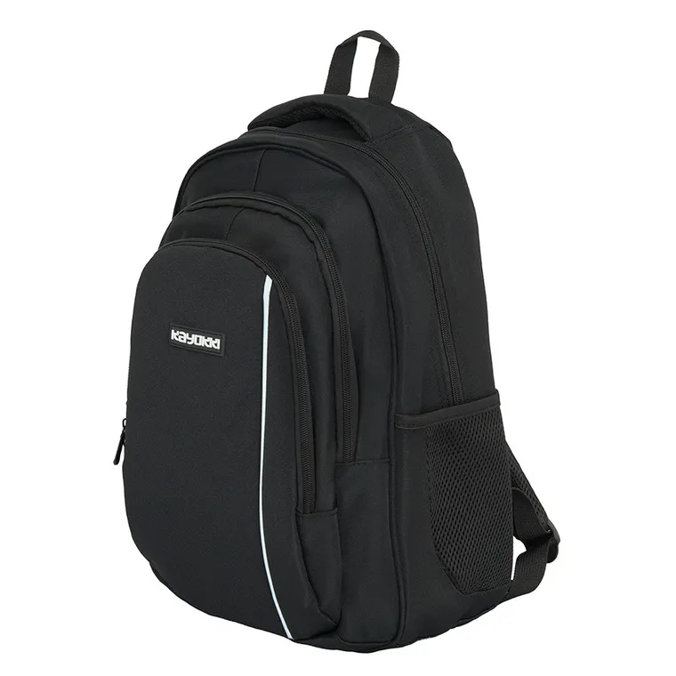 Kayokki, ghiozdan, 2 compartimente, Basic, negru