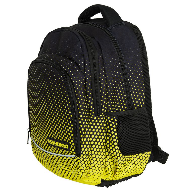 Kayokki, ghiozdan, 2 compartimente, Ombre, negru-galben