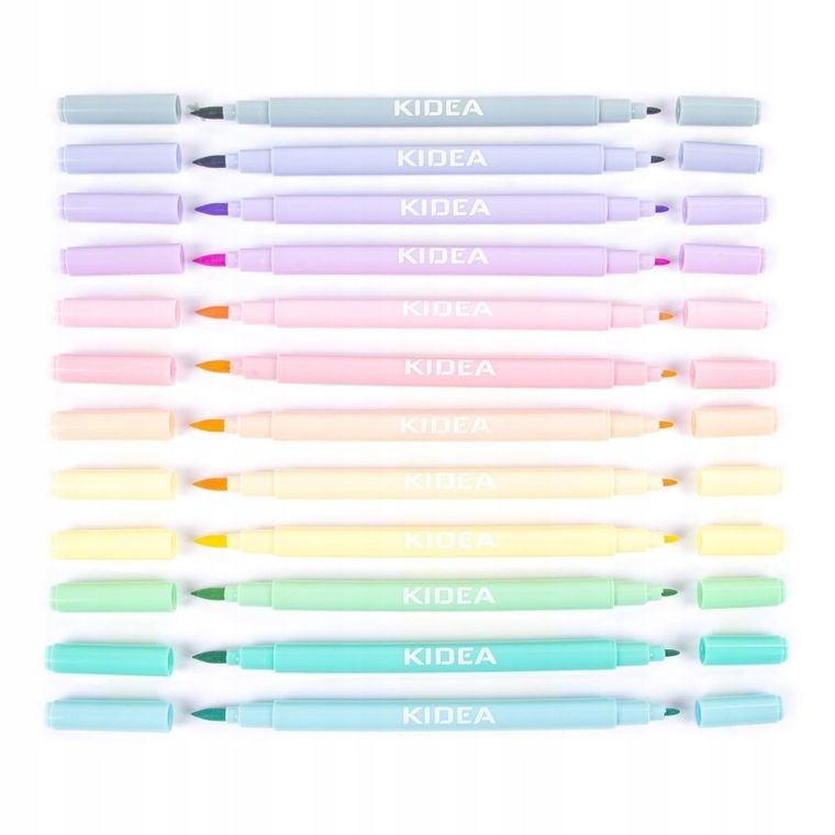 Kidea, carioci cu doua fete, pastelati, 12 culori