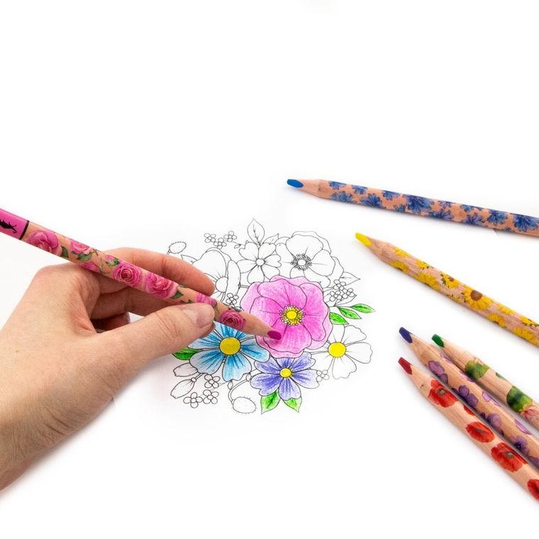 Kidea, creioane colorate triunghiular jumbo, 10 culori