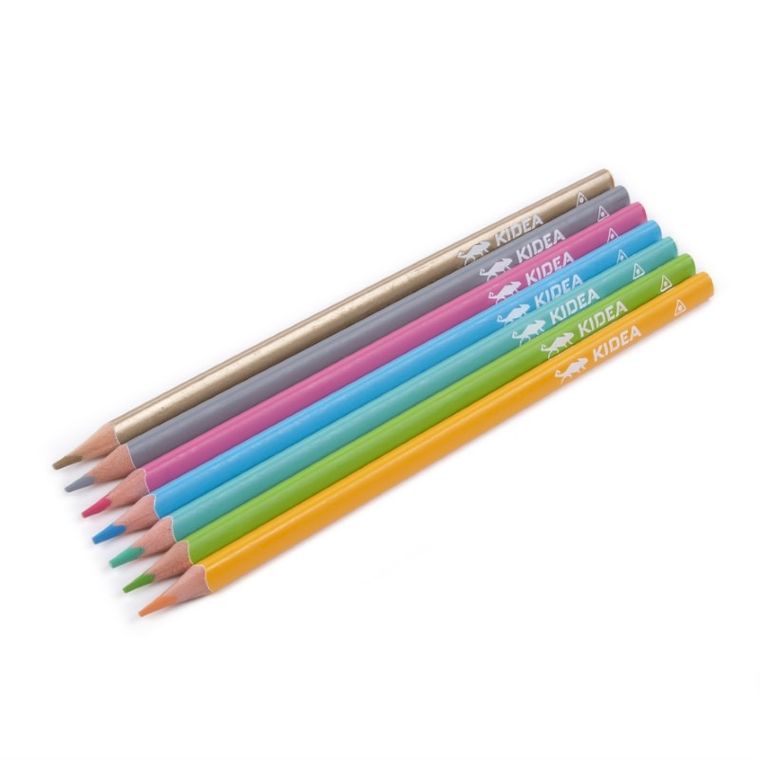 Kidea, creioane pastelate triunghiular, intr-o cutie metalica, 36 culori