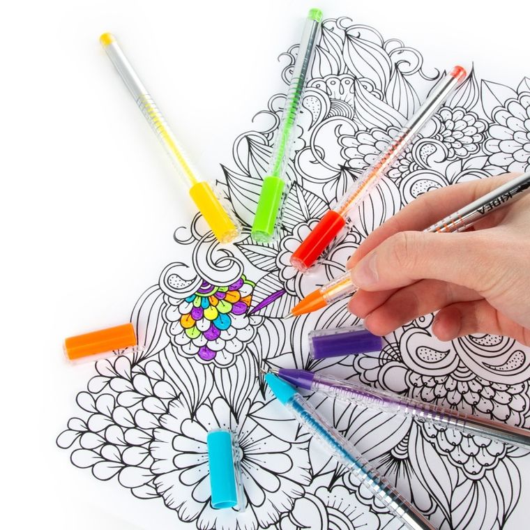 Kidea, pix cu gel, fluo, 12 culori