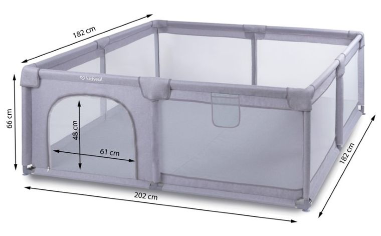 Kidwell, Fanko, tarcul pentru copii, gri, 180-200 cm