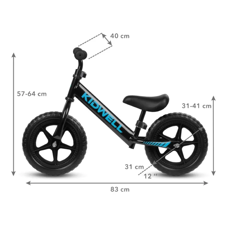 Kidwell, Rebel, bicicleta fara pedale, negru