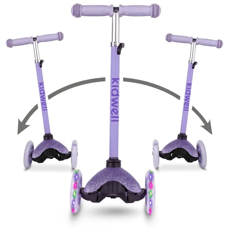 Kidwell, Uno, trotineta cu 3 roti LED, violet