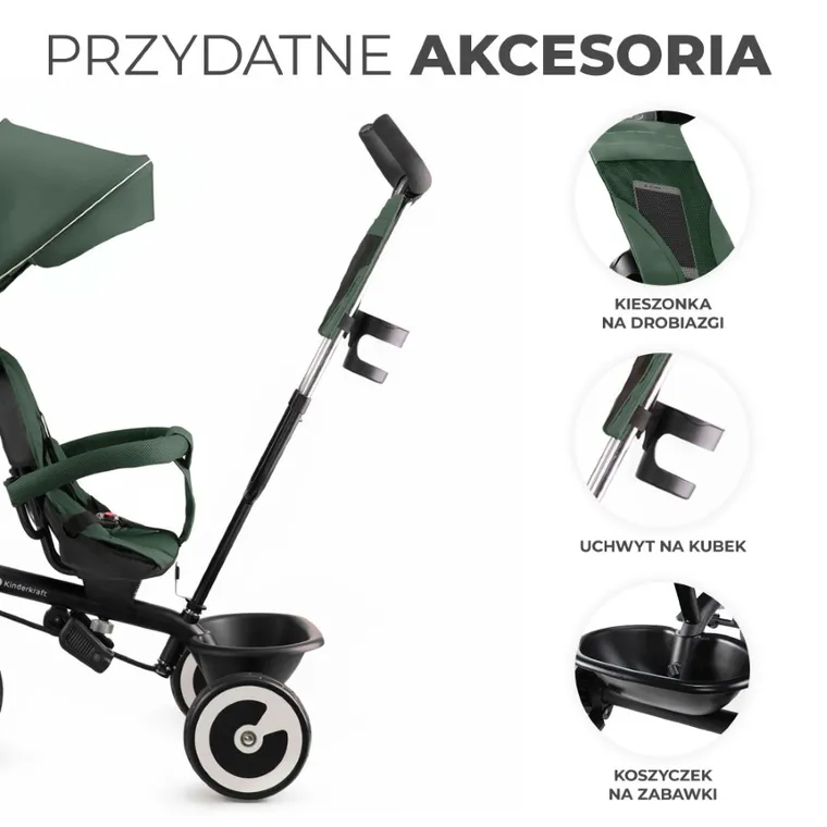 Kinderkraft, Aston, tricicleta, Mystic Green