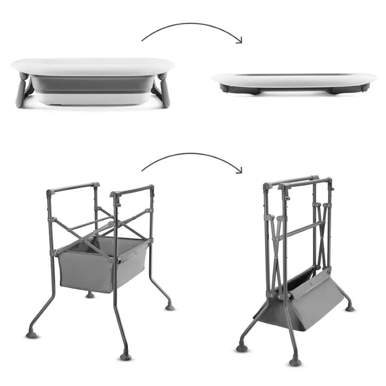 Kinderkraft, Bubbly, cada cu masa de infasat pe cadru, gri