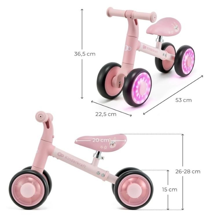 Kinderkraft, Cutie Flash, bicicleta fara pedale, Pink