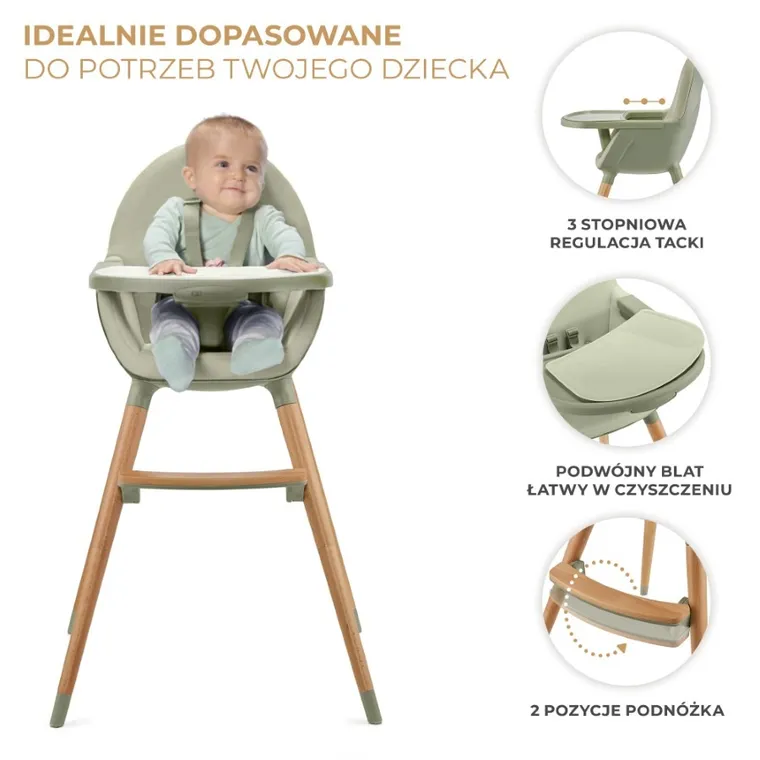 Kinderkraft, Fini 2, scaun de masa, verde