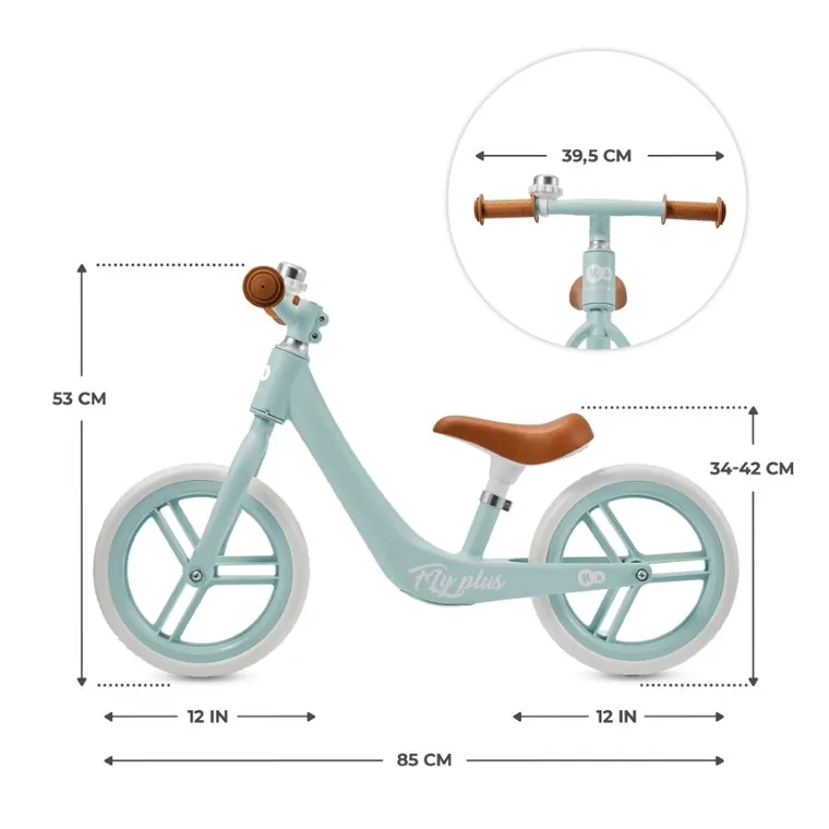 Kinderkraft, Fly Plus, bicicleta fara pedale, Baby Blue