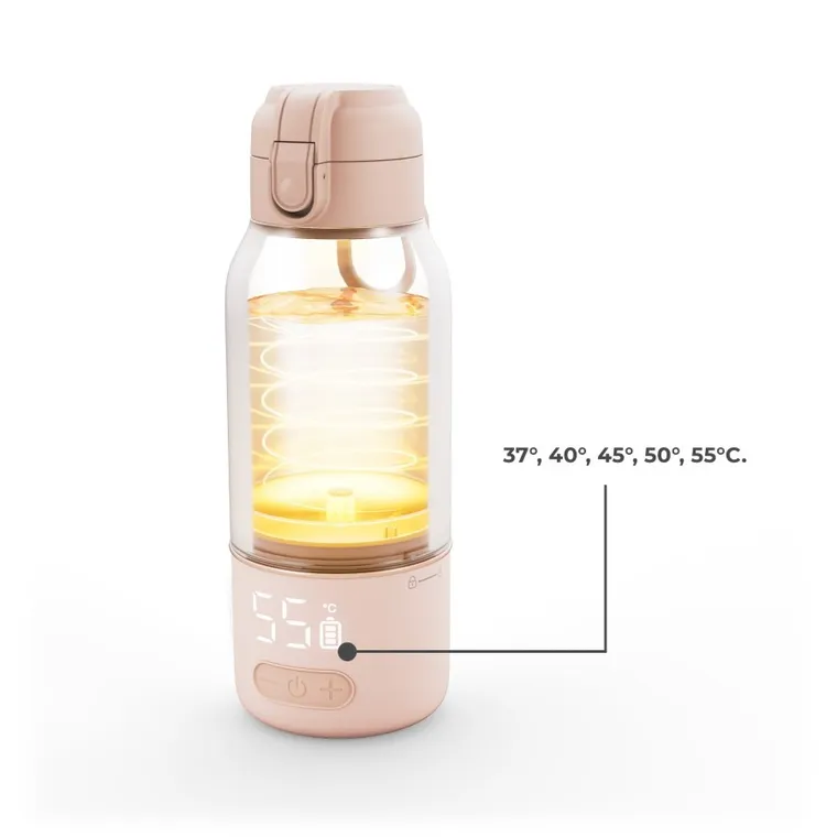 Kinderkraft, Gaja, incalzitor mobil de lapte si termos 2in1, bej, 500 ml