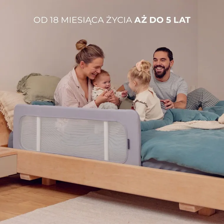 Kinderkraft, Guard and Dream, bariera pentru patut, Light Grey