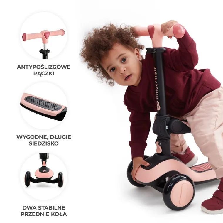 Kinderkraft, Halley, bicicleta si trotineta 2in1, Rose Pink
