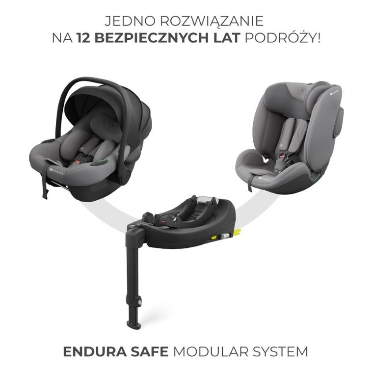 Kinderkraft, I-Lite, scaun auto + baza Endura Safe Fx, 40-87 cm, grey