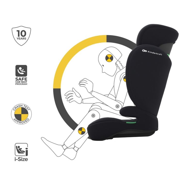Kinderkraft, I-Spark 2 Plus, i-Size, scaun auto, black, 100-150 cm