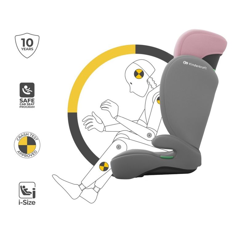 Kinderkraft, I-Spark 2 Plus, i-Size, scaun auto, pink, 100-150 cm
