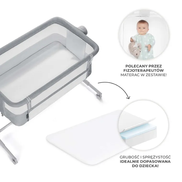 Kinderkraft, Nestee Up 2, patut 2in1, Full Light Grey