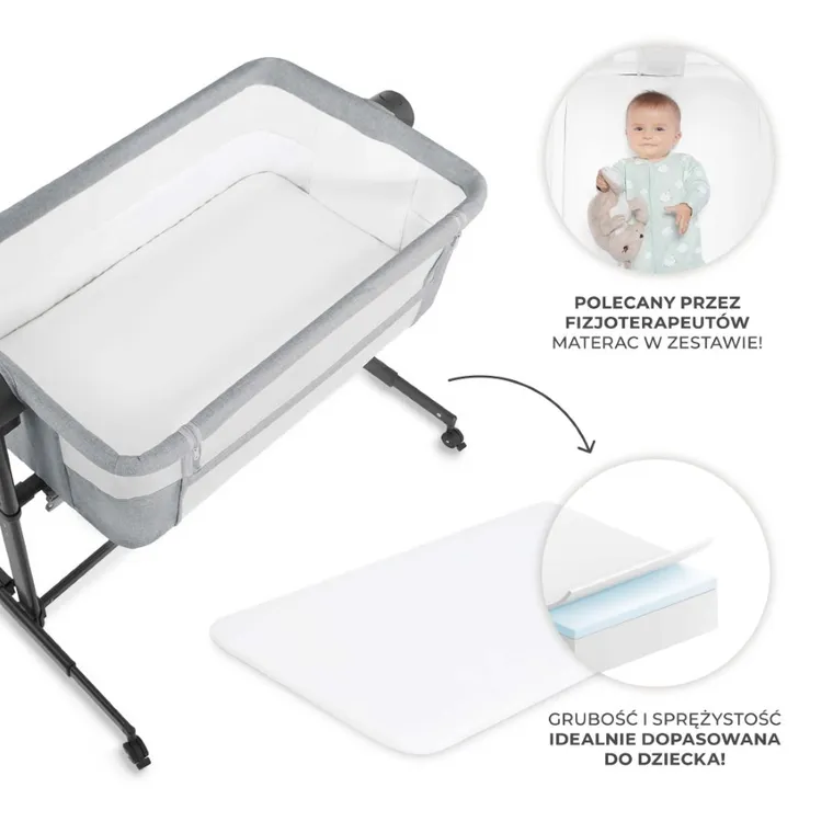 Kinderkraft, Nestee Up 2, patut 2in1, Light Grey