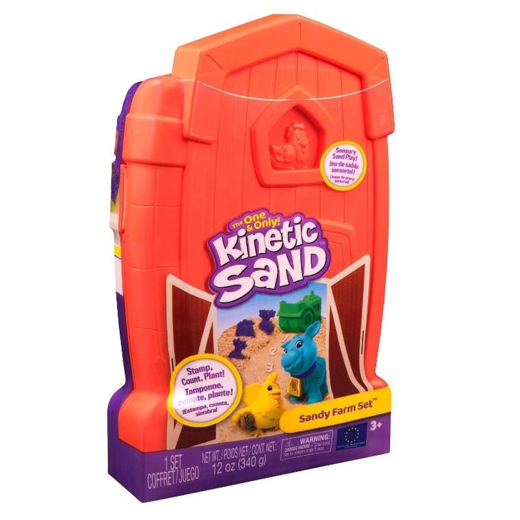 Kinetic Sand, Sandy Farm, set de joaca cu nisip kinetic si accesorii