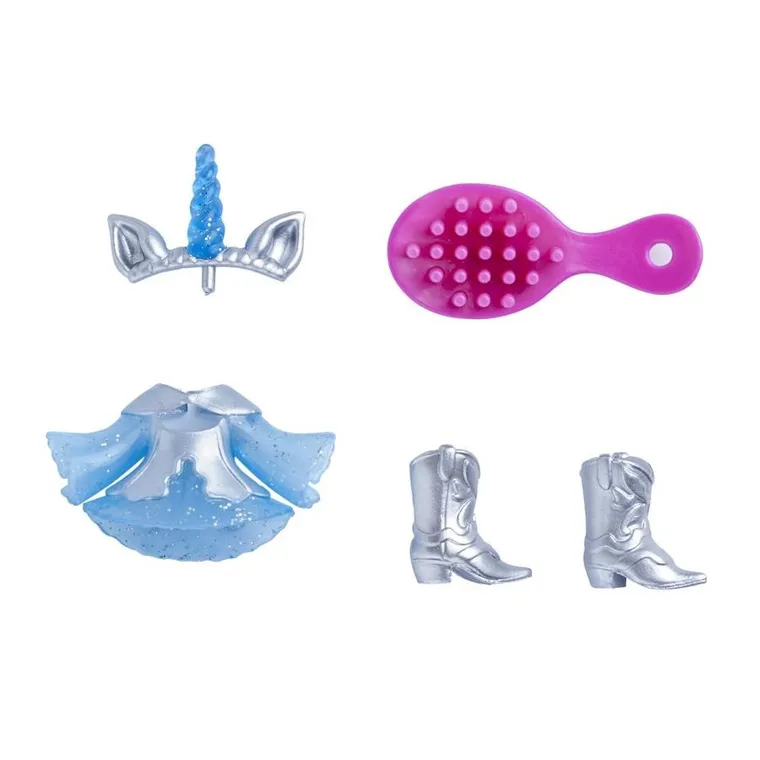 KookyLoos, Rainbow Unicorn, set cu figurina si unicorn