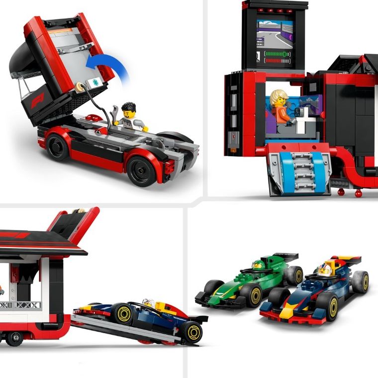 LEGO City, Camion F1 cu masinile F1 RB20 si AMR24, 60445